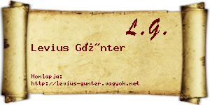 Levius Günter névjegykártya